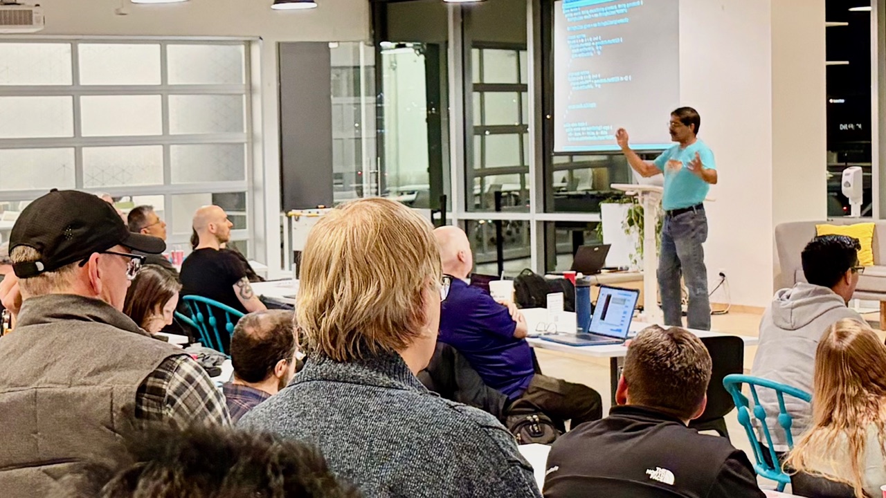 Speaker presenting to crowd